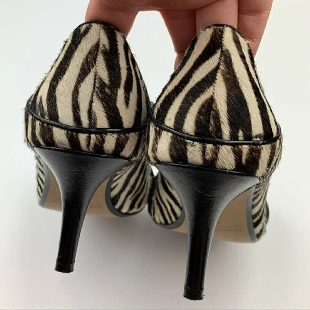 Max studio heels size 6.5 calf hair peep toe